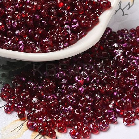 Spray Painted Glass Seed Beads SEED-F005-11A-01-1