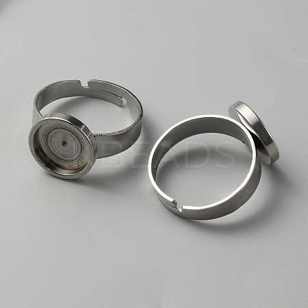 304 Stainless Steel Adjustable Bezel Cup Ring Settings FIND-WH0110-500C-1