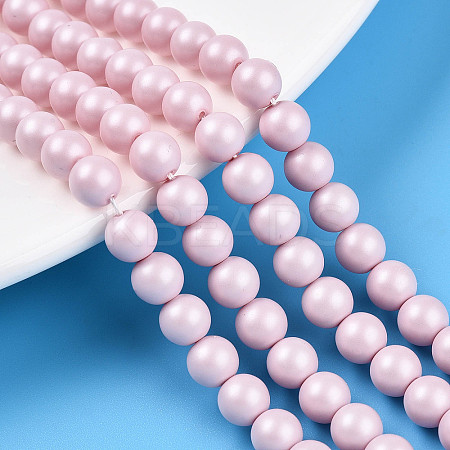 Baking Paint Pearlized Glass Pearl Bead Strands HY-N002-6mm-B04-1