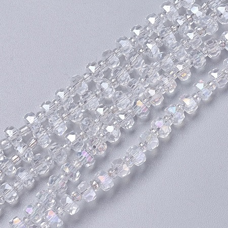 Electroplate Glass Beads Strands X-EGLA-J147-B-AB01-1