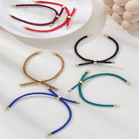6Pcs 6 Colors Nylon Twisted Cord Bracelet Making MAK-LP0001-09-1