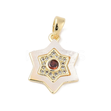 Brass Micro Pave Cubic Zirconia Pendants KK-Q030-04B-G-1