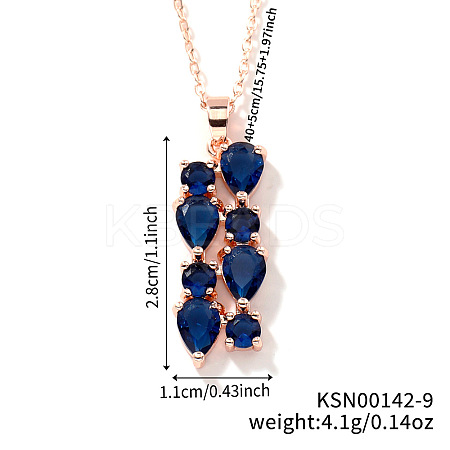 Brass Cubic Zirconia Long Tassel Pendant Necklaces for Fashionable Statement Style DV3387-9-1