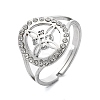 201 Stainless Steel Cuff Rings for Women LS-RJEW-S395-03P-1-4