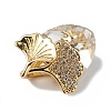 Real 18K Gold Plated Rack Plating Brass Micro Pave Clear Cubic Zirconia Pendants KK-C015-24G-10-2