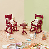 2Pcs Wood Racking Chair Micro Landscape Dollhouse Accessories DJEW-PH0001-66-4