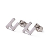 Tarnish Resistant 304 Stainless Steel Greek Alphabet Stud Earrings STAS-D007-07P-13-1