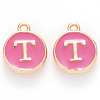Golden Plated Alloy Enamel Charms ENAM-S118-08T-1