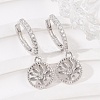 925 Sterling Silver Micro Pave Clear Cubic Zirconia Hoop Earrings for Women EJEW-G427-01P-01-3