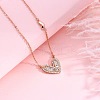 925 Sterling Silver Clear Cubic Zirconia Heart Pendant Cable Chain Necklaces for Women FS-WG5B033-03-1