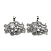 Brass Clear Cubic Zirconia Constellation Charms KK-J278-33P-B-1