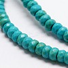 Faceted Rondelle Synthetic Turquoise Beads Strands TURQ-I015-6x4mm-06-1