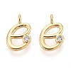 Brass Micro Pave Cubic Zirconia Charms KK-N263-97G-E-1
