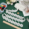 3.8~4 Yards Double Layer Oranganza ABS Beads Flower Lace Trim Ribbon OCOR-MA0001-33A-4