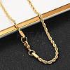 PVD Vacuum Plating 304 Stainless Steel Rope Chain Necklaces NJEW-M124-09G-1