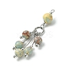6Pcs 6 Styles Mixed Stone Round Tassel Big Pendants PALLOY-JF03281-4