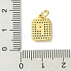 Rack Plating Brass Micro Pave Clear Cubic Zirconia Charms KK-G501-01P-G-3