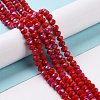 Electroplate Opaque Solid Color Glass Beads Strands EGLA-A034-P10mm-L04-4