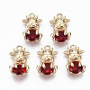 Brass Glass Rhinestone Pendants LS-X-GLAA-S179-30B-RS-1