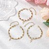 3Pcs 3 Colors Handmade Evil Eye Lampwork Link Multi-layered Bracelets BJEW-JB12213-1