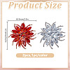 2Pcs 2 Colors Flower Alloy Glass Rhinestone Lapel Pins for Wedding Party JEWB-DR0001-07A-2