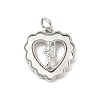 Brass Pave Natural White Shell Religion Pendants KK-S522-23P-B-1