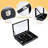 30-Slot Rectangle PU Leather Jewelry Presentation Boxes VBOX-WH0003-18-5