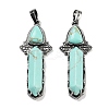 Synthetic Turquoise Sword Big Pendants G-Q163-08AS-09-1