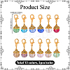 24Pcs 12 Styles Round Glass Pendant Decorations PALLOY-BM00016-2
