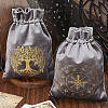 2Pcs 2 Styles Rectangle Gold Stamping Velvet Tarot Storage Drawstring Bags for Divination ABAG-CN0001-54-7
