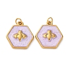 304 Stainless Steel Enamel Pendants STAS-U061-37G-C06-1