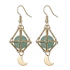 Natural Green Aventurine Dangle Earrings EJEW-JE05499-03-1