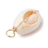 Natural Cowrie Shell Pendants PALLOY-JF02662-01-4