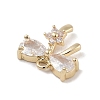 Brass Pave Clear Cubic Zirconia Charms LS-KK-Z061-17G-2
