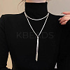 316 Surgical Stainless Steel Snake Chain Slider Lariat Necklaces for Women FS-WG6B247-01-1