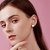 Stainless Steel Half Round Stud Earring Findings STAS-SP0002-03-6