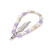 Bohemia Style Glass Seed Beaded Teardrop with Feather Pendants PALLOY-MZ00589-02-4
