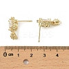 Oval Brass Micro Pave Clear Cubic Zirconia Stud Earring Findings LS-KK-C107-07G-3