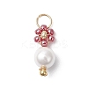 Glass Seed Beaded Flower Pendants PALLOY-MZ00678-4
