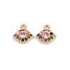 Brass Micro Pave Cubic Zirconia Pendants KK-K407-31G-02-1