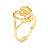 Real 18K Gold Plated Brass Alphabet Adjustable Rings RJEW-M139-18S-1