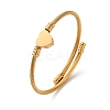 304 Stainless Steel Heart Beaded Cuff Bangle LS-BJEW-K280-02G-4