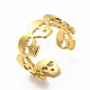 Ion Plating(IP) 304 Stainless Steel Skull Open Cuff Ring for Women RJEW-B027-31G-1