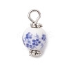 10Pcs Handmade Flower Printed Porcelain Pendants PALLOY-JF04143-01-S-3