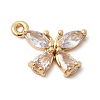 Brass Micro Pave Clear Cubic Zirconia Pendants ZIRC-F146-05A-G-1