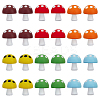 24Pcs 6 Colors Mushroom Food Grade Eco-Friendly Silicone Focal Beads SIL-FG0001-01-1