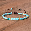 Synthetic Turquoise Beaded Braided Bracelets QH4784-22-1
