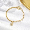 Sun Brass Clear Cubic Zirconia Charm Bracelets BJEW-JB10392-01-2