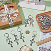 20Pcs Cross Zinc Alloy Keychains KEYC-AR0001-38-4