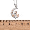 Brass Moon Fox Pendant Cable Chain Necklaces for Women NJEW-C067-02P-5